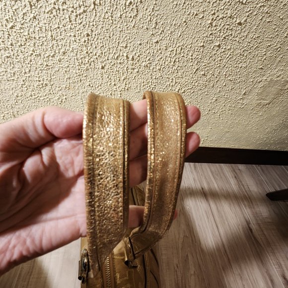 Vintage Coach Poppy Story Patch Gold Glam Tote Bag - Picture 5 of 14